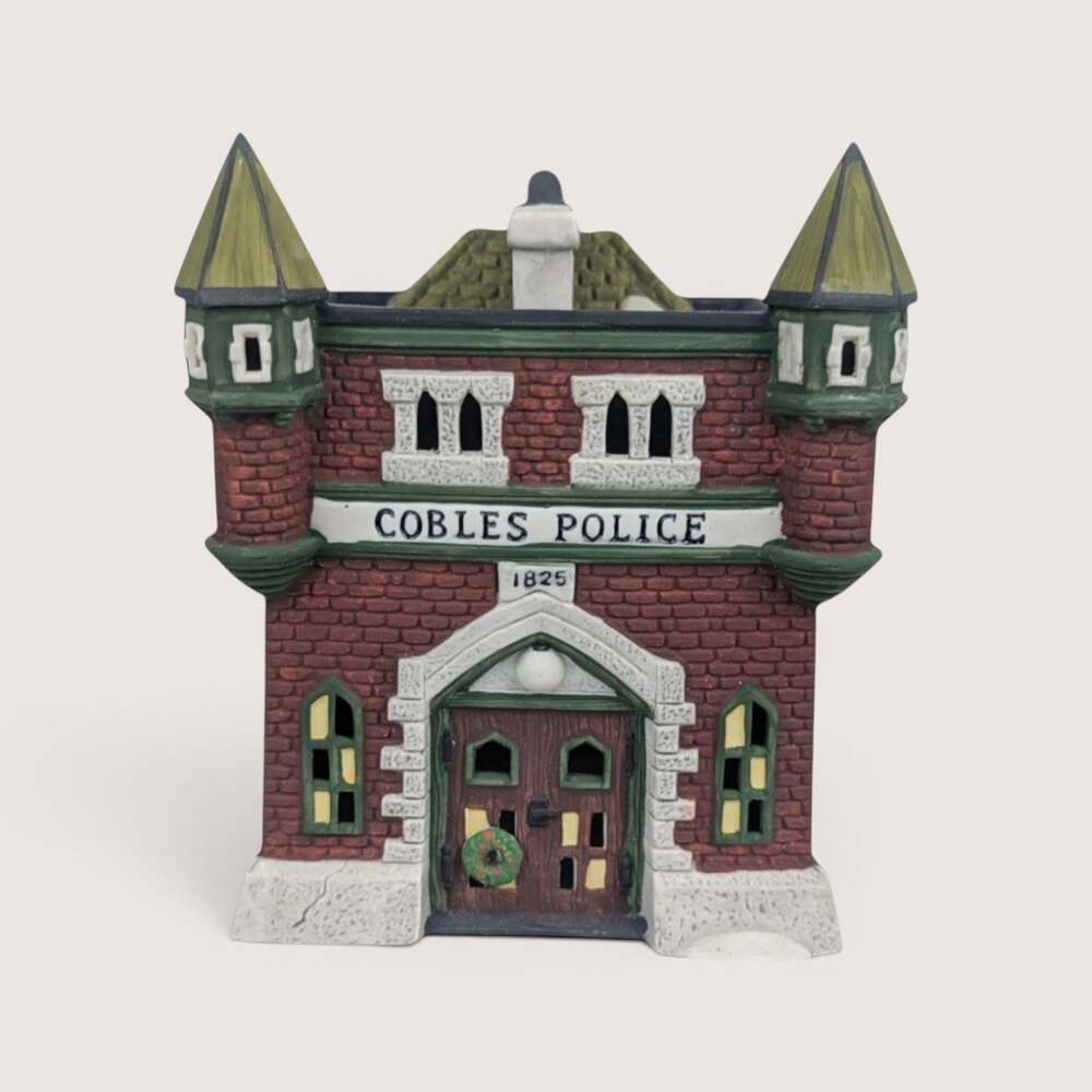 Vintage Dept 56 Dickens Village Cobles Police Station Lighted Building Box